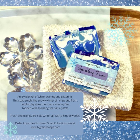 Sparkling Snow Handmade Soap - Picture 3 of 4